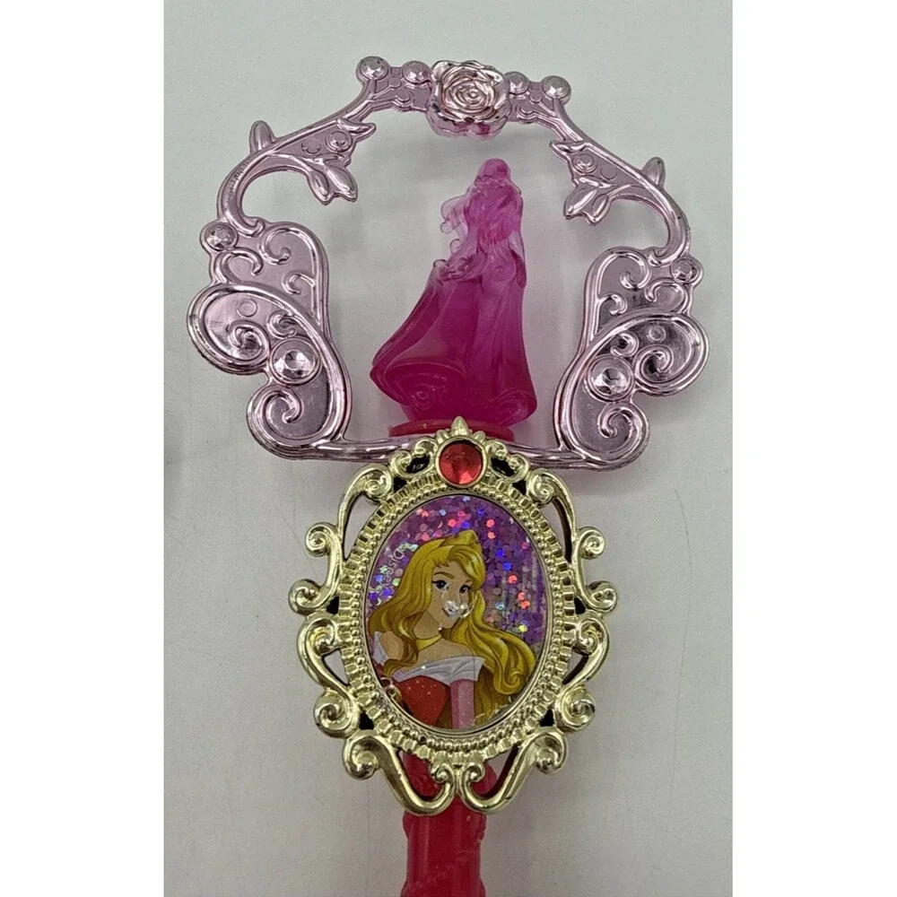 3 Disney Princess Ariel Belle Aurora Pretend Play Costume Scepter Wand 12” Turns
